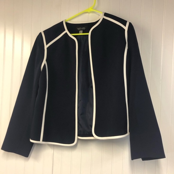 Evan Picone Navy and White Two-Piece Dress & Blazer Set Size 12 - Picture 6 of 7